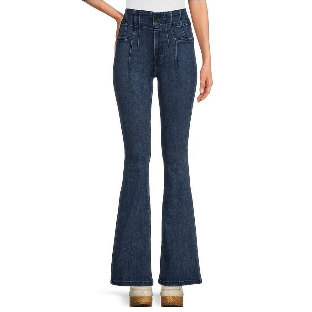 We the Free People Jayde High Rise Stretch Denim Flared Leg Denim Jeans Size 28